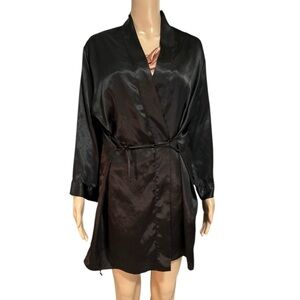 Elegant Black Satin Robe